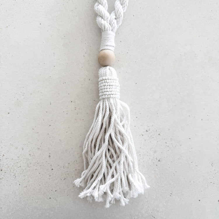 White Beaded Tassel