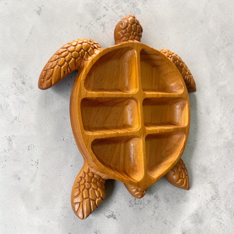 Carved Wooden Turtle Grazing Platter | Coastal Entertaining Board