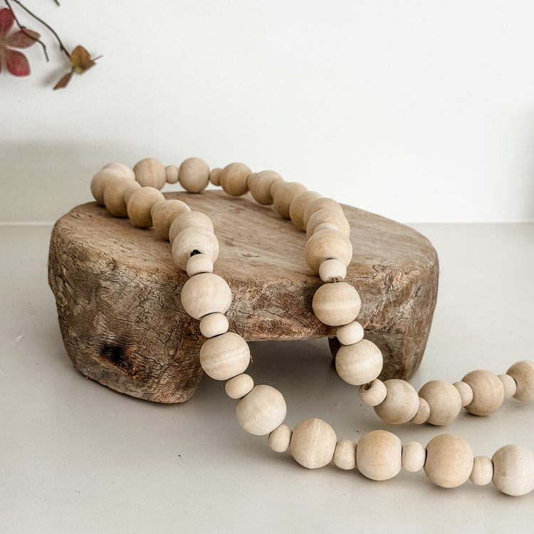 Natural Timber Bead Necklace