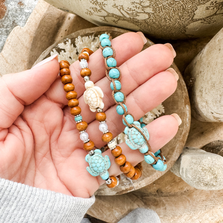 Aqua Sea Turtle Anklet/Bracelet | Willow & the Waves Collection