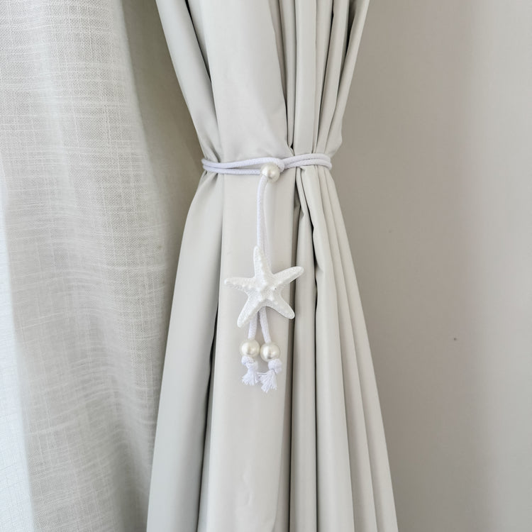 Coastal Starfish Pearl Curtain Tieback