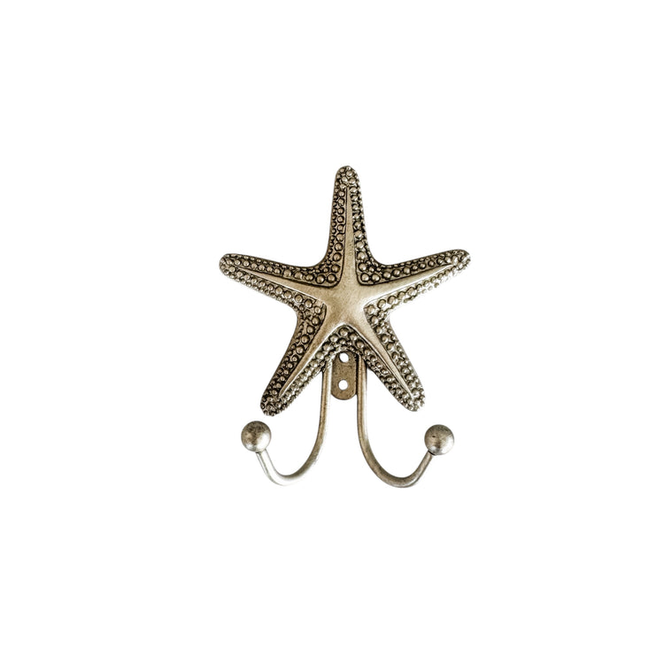 Coastal Pewter Starfish Double Hook