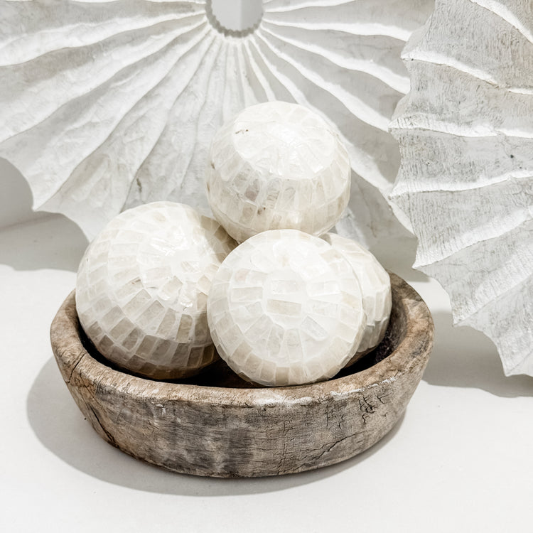 Shiloh Inlay Deco Ball – 10 cm Ivory