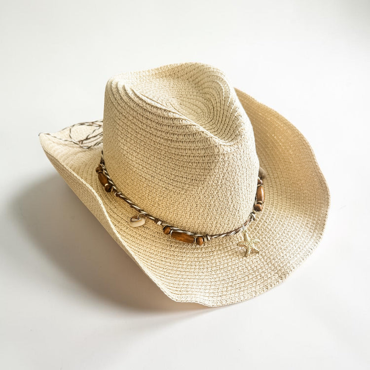 Coastal Cowgirl Hat | Natural with Starfish Charm