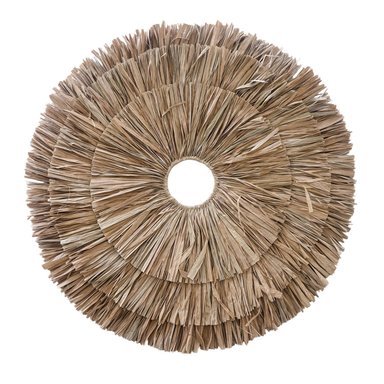Natural Raffia Layered Wall Hanging