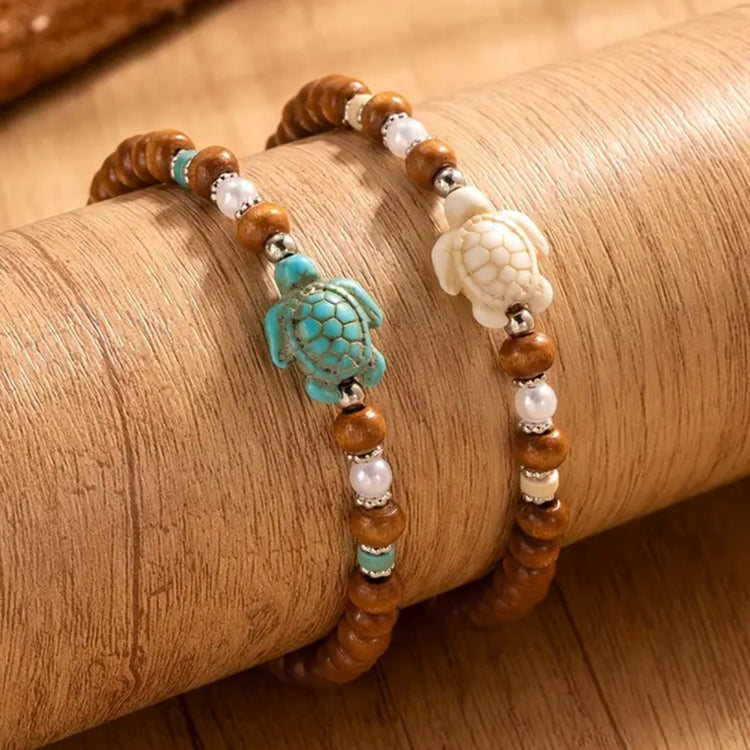 Sea Turtle Anklet/Bracelet Set | Willow & the Waves Collection