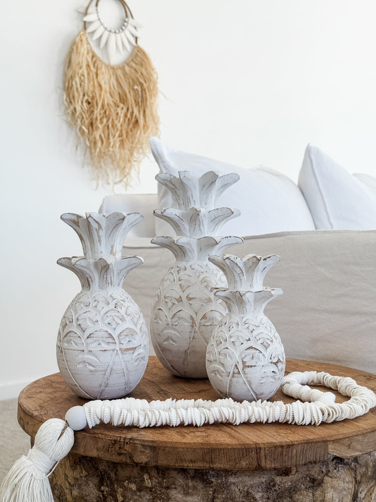 Coastal Pineapple Trio | White