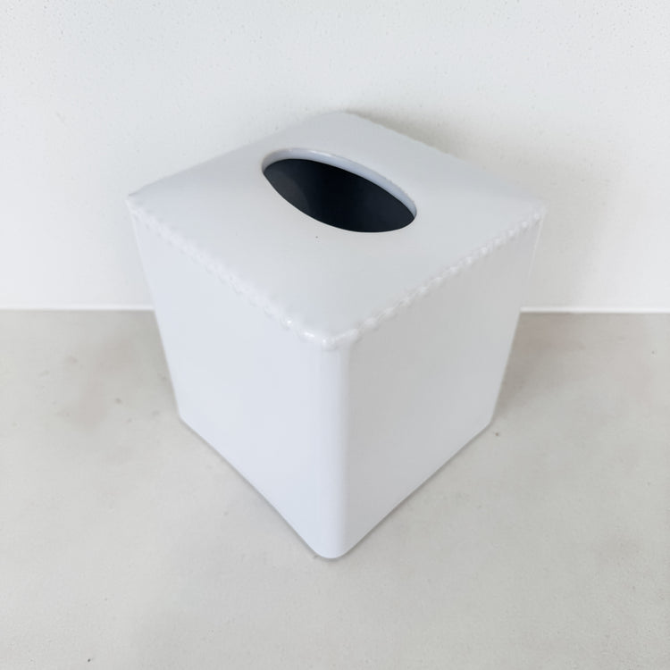 Maeve White Ceramic Tissue Box