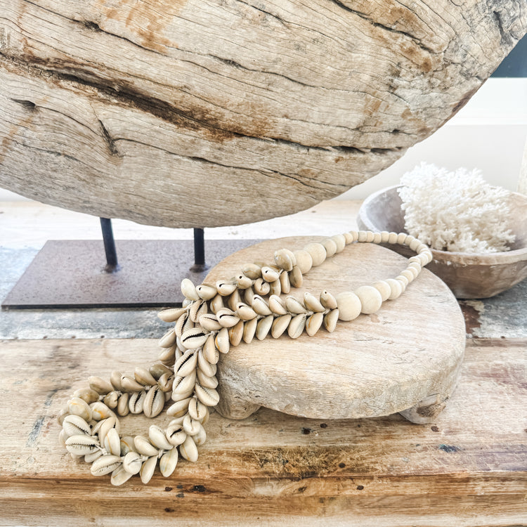 Cowrie Shell & Natural Bead Necklace