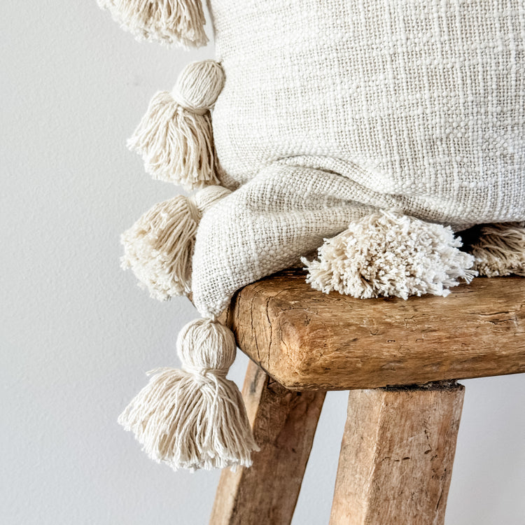 Maklak Tassel Cushion Cover – Natural | 45x45cm