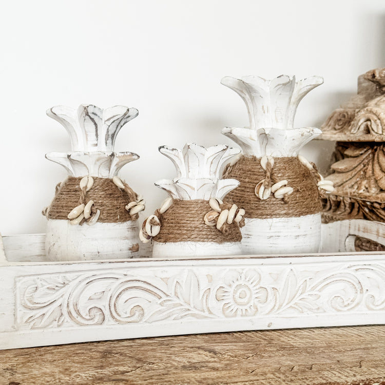 Coastal Cowrie Pineapple Decor Set