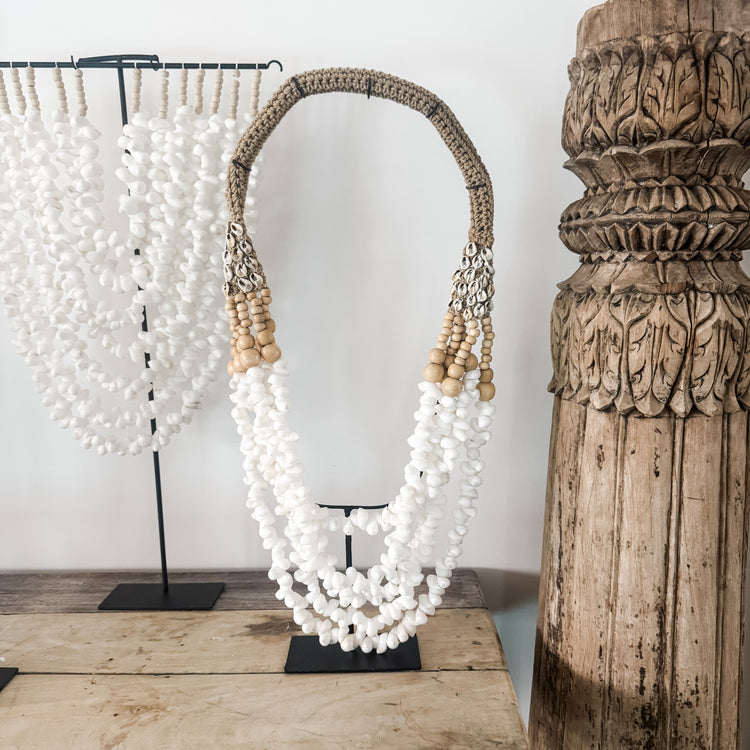 Solana Shell Necklace on Stand | Round Shell