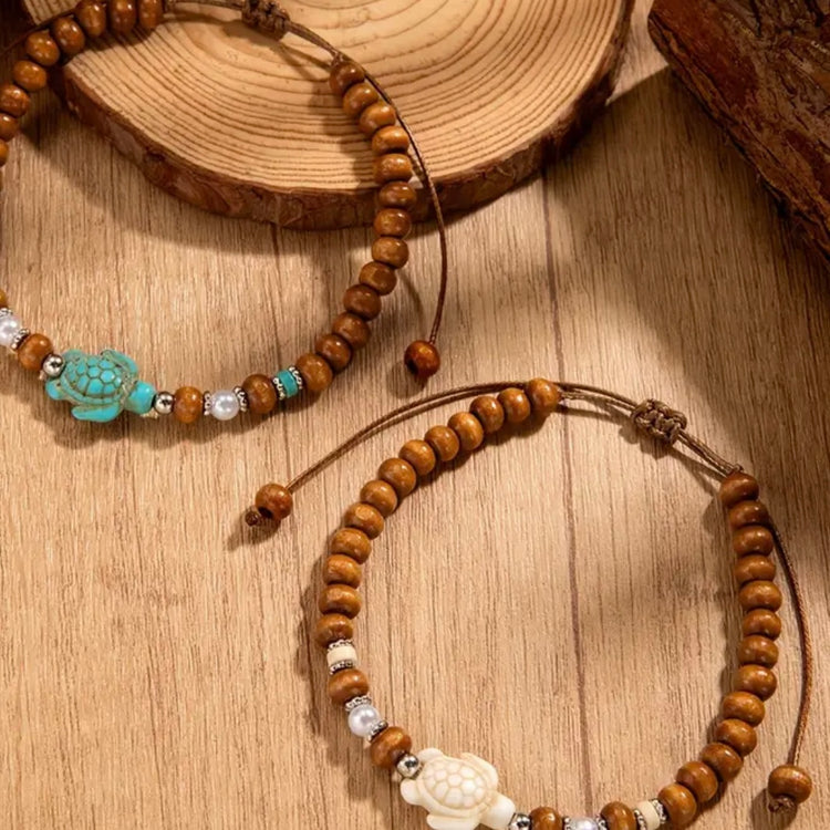 Sea Turtle Anklet/Bracelet Set | Willow & the Waves Collection