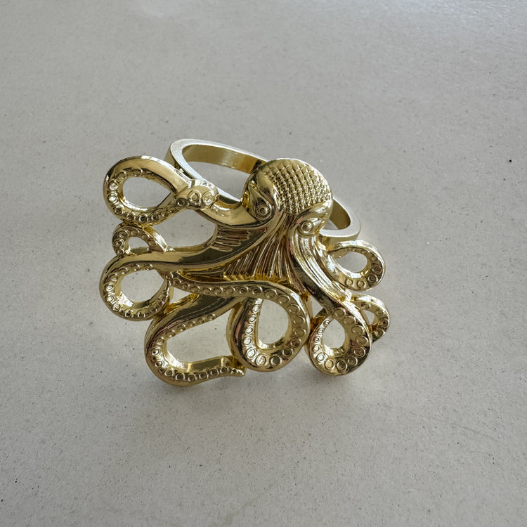 Golden Ocean Napkin Ring Set – 6 Piece
