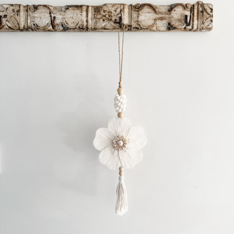 Flower & White Shell Tassel