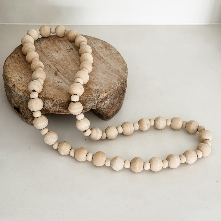 Natural Timber Bead Necklace