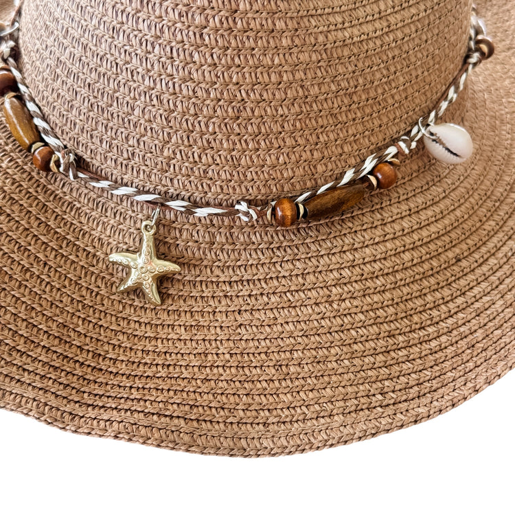 Coastal Cowgirl Hat | Tan with Starfish Charm