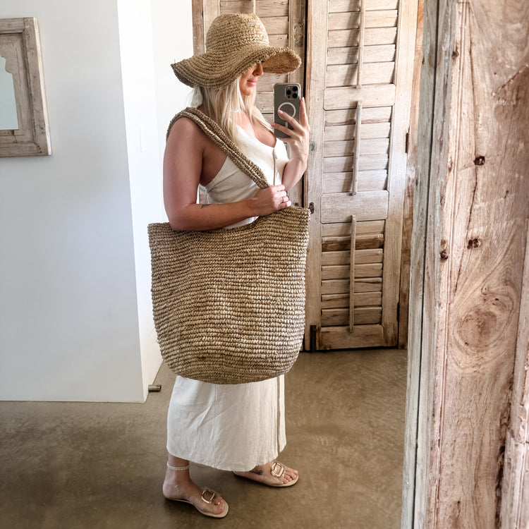 Seabreeze Raffia Market Tote