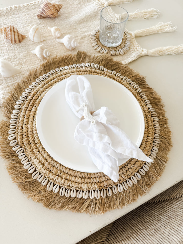 Coastal Charm Napkin Ring Set – Starfish, Seahorse & Shell (Set of 4)