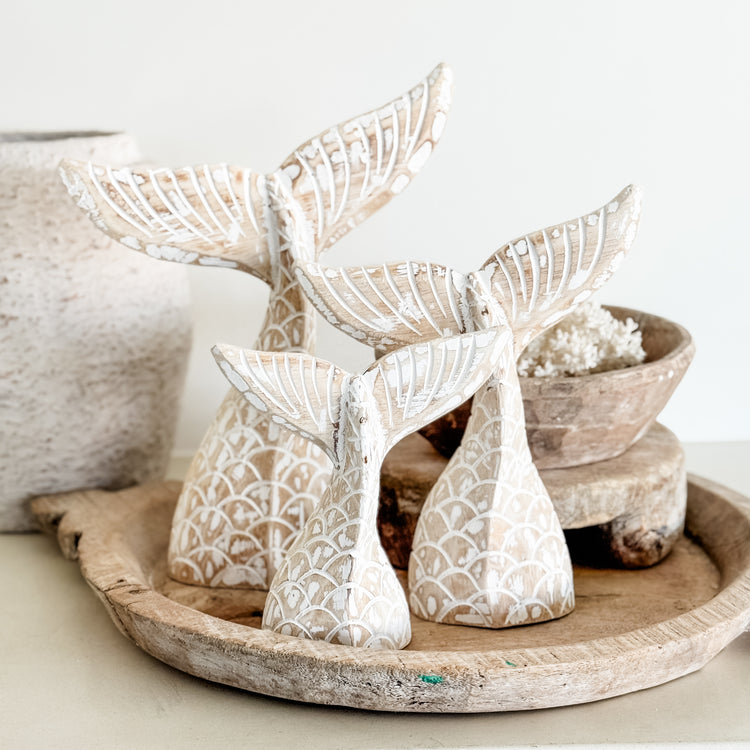 Coastal Mermaid Tail Decor Set – Natural Wash