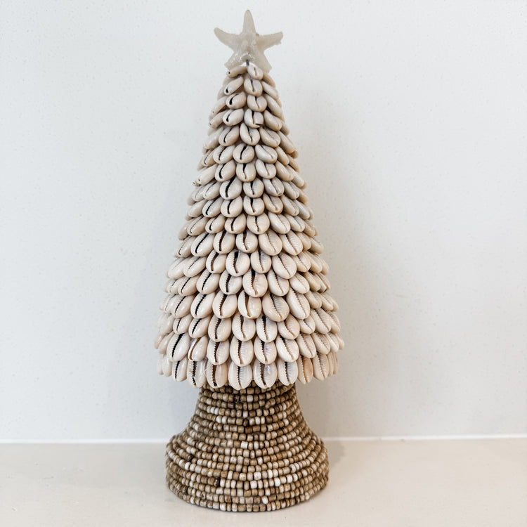 Cowrie Shell Christmas Trees – Coastal Handmade Décor (Three Sizes)
