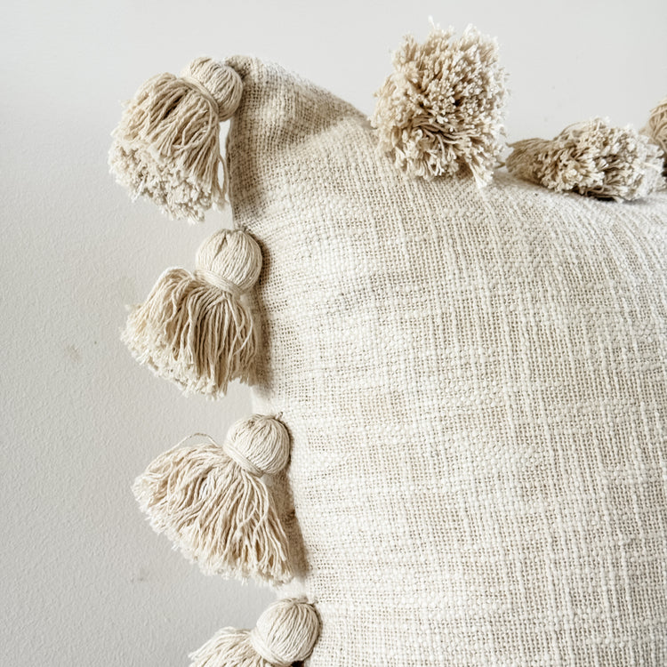 Maklak Tassel Cushion Cover – Natural | 45x45cm