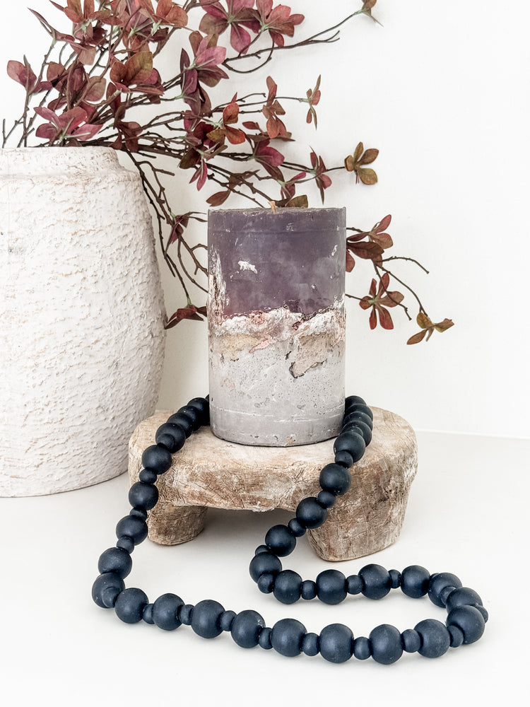 Noir Timber Bead Necklace