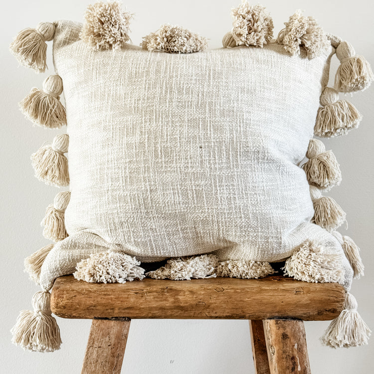 Maklak Tassel Cushion Cover – Natural | 45x45cm