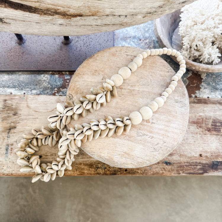 Cowrie Shell & Natural Bead Necklace