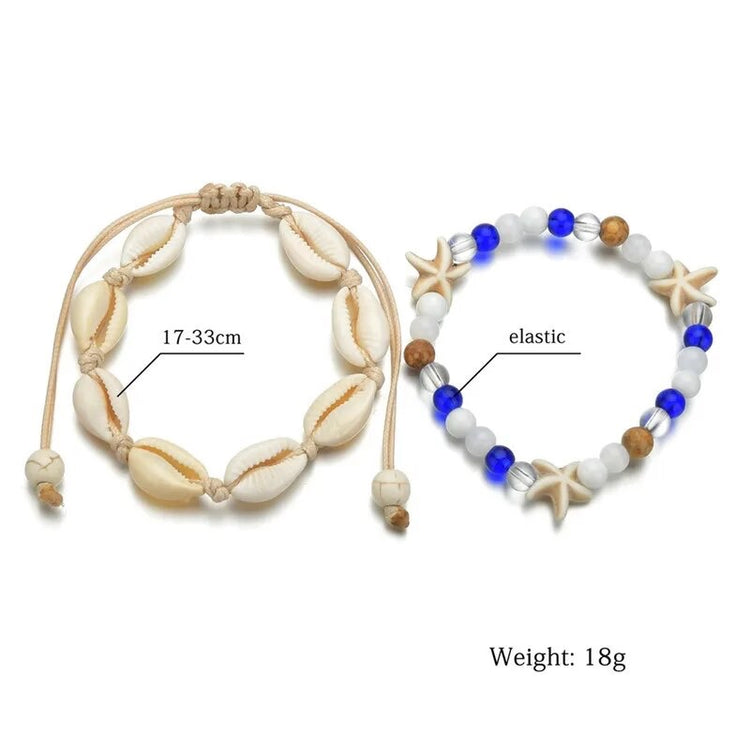Curacao Cowrie Anklet/Bracelet Set | Willow & the Waves Collection