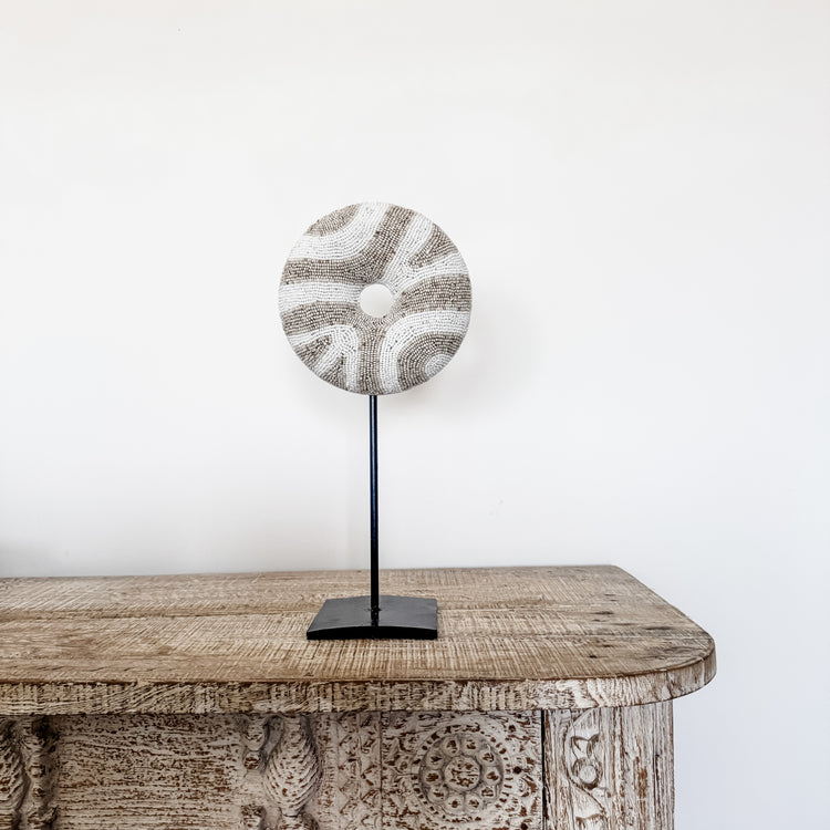 Wave Path Beaded Disc Stand