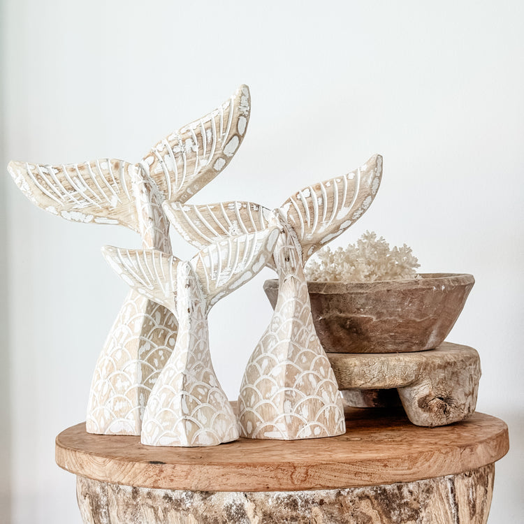 Coastal Mermaid Tail Decor Set – Natural Wash