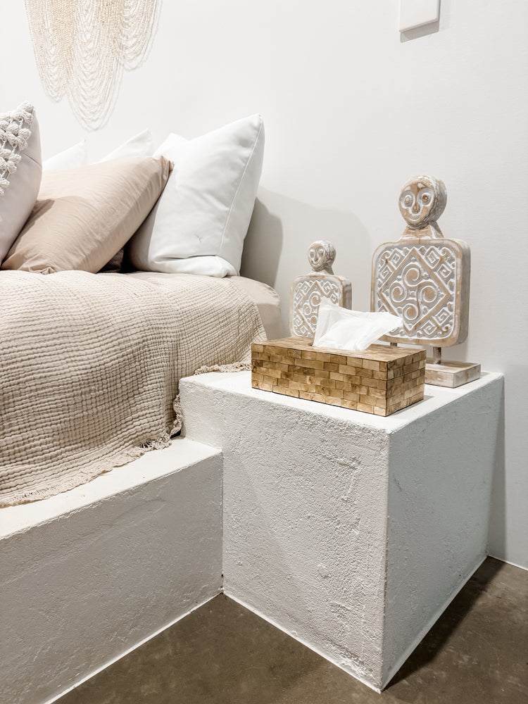 Capiz Mosaic Tissue Box | Natural