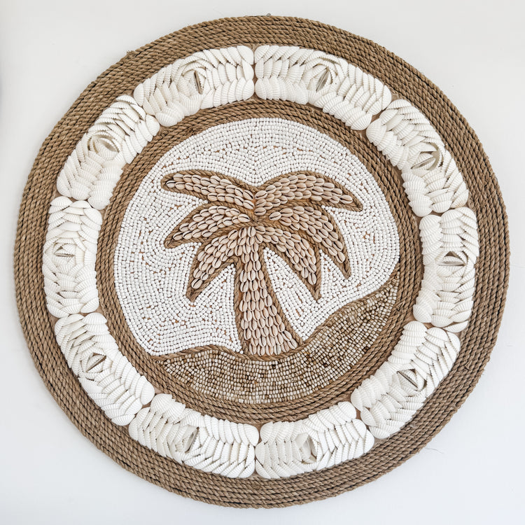 Palm Tree Shell Wall Hanging – White Sand