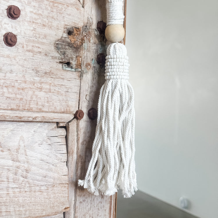 White Beaded Tassel