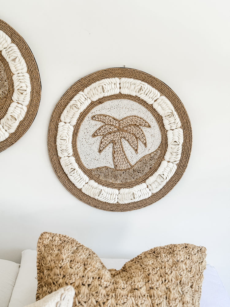 Palm Tree Shell Wall Hanging – White Sand
