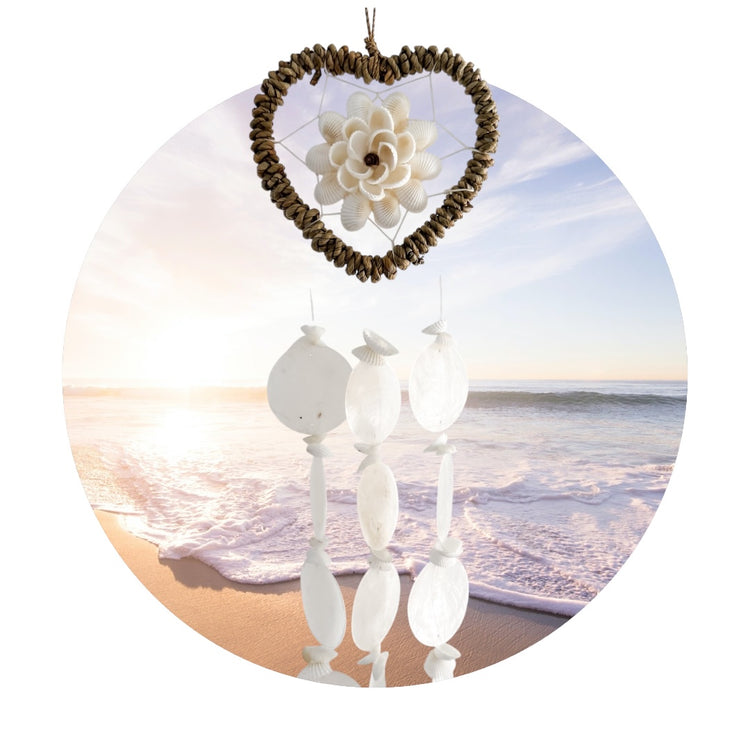 Rustic Heart Shell Chime
