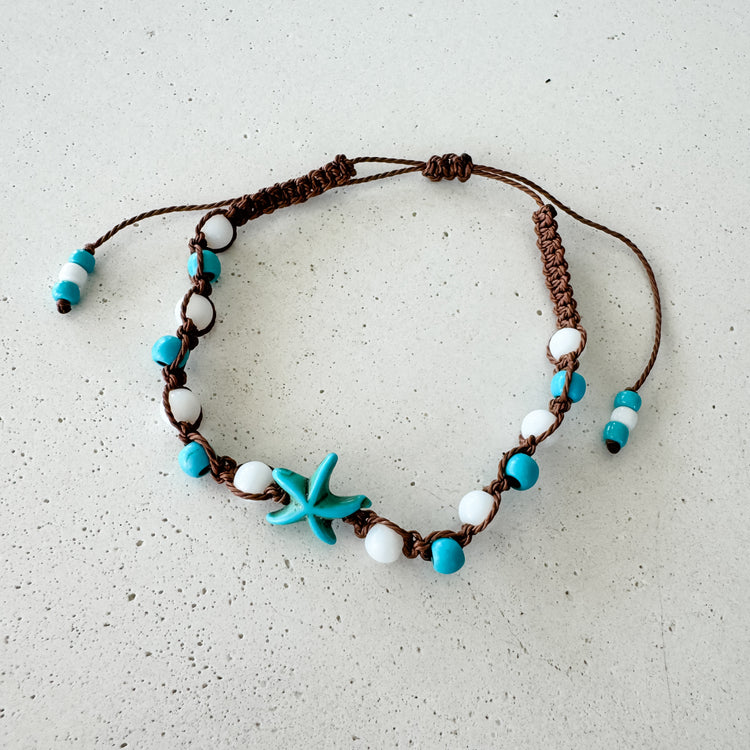 Coastal Starfish Adjustable Anklet Bracelet