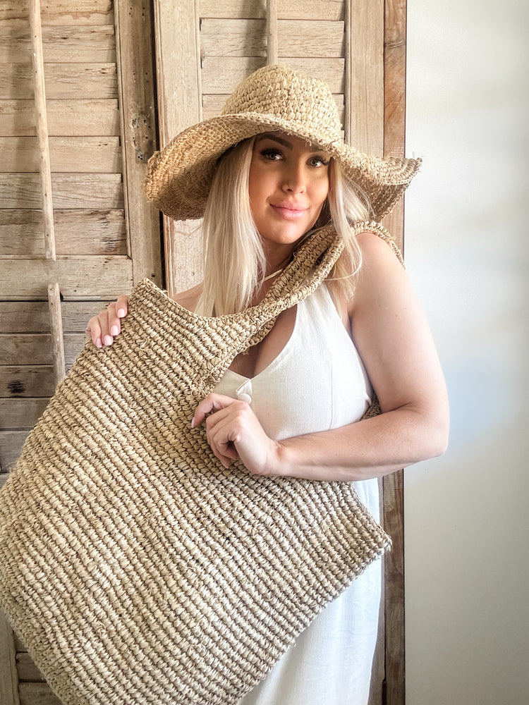 Seabreeze Raffia Market Tote
