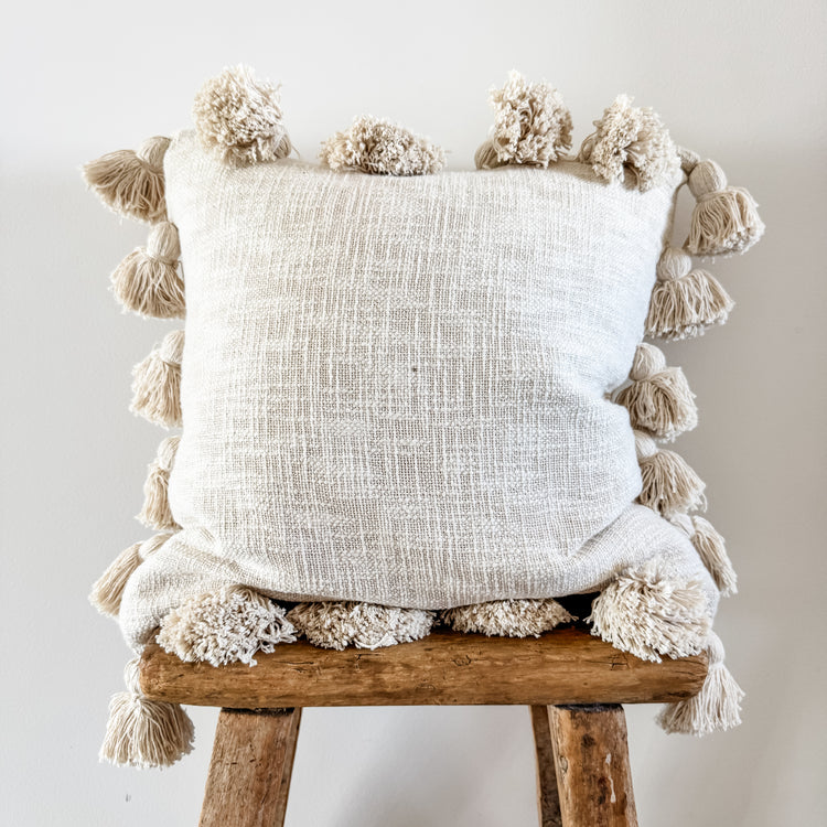 Maklak Tassel Cushion Cover – Natural | 45x45cm