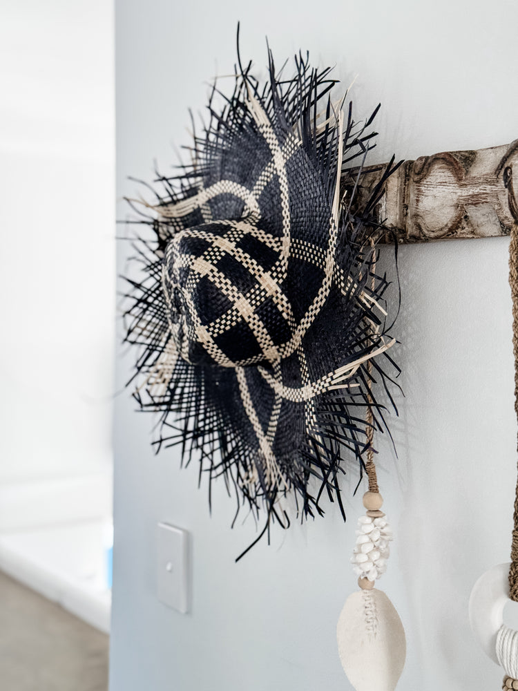 Bahamas Sun Hat | Black & Natural