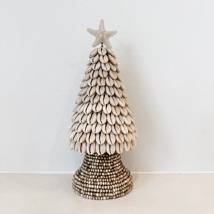 Cowrie Shell Christmas Trees – Coastal Handmade Décor (Three Sizes)