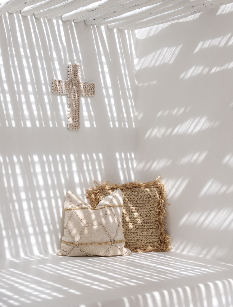 Bora Bora Raffia Cushions | Square | 3 Assorted Styles