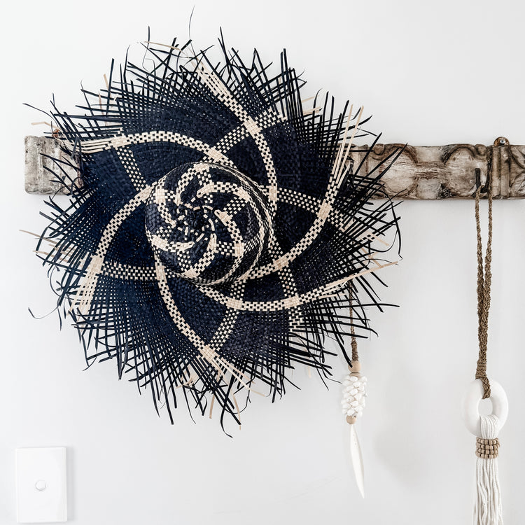 Bahamas Sun Hat | Black & Natural