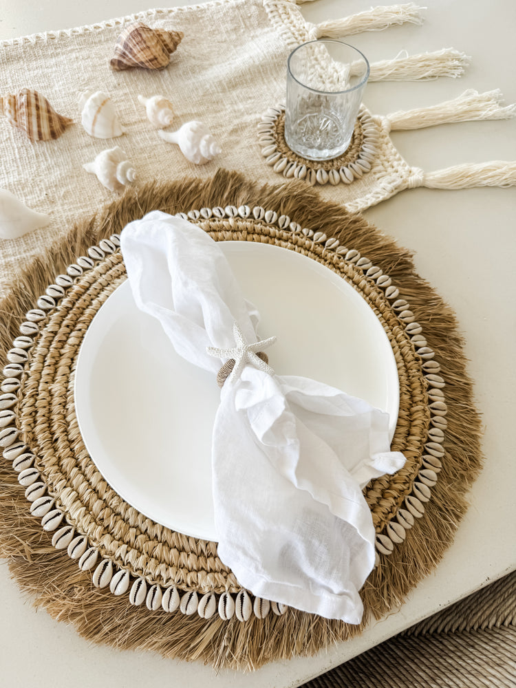 Coastal Charm Napkin Ring Set – Starfish, Seahorse & Shell (Set of 4)