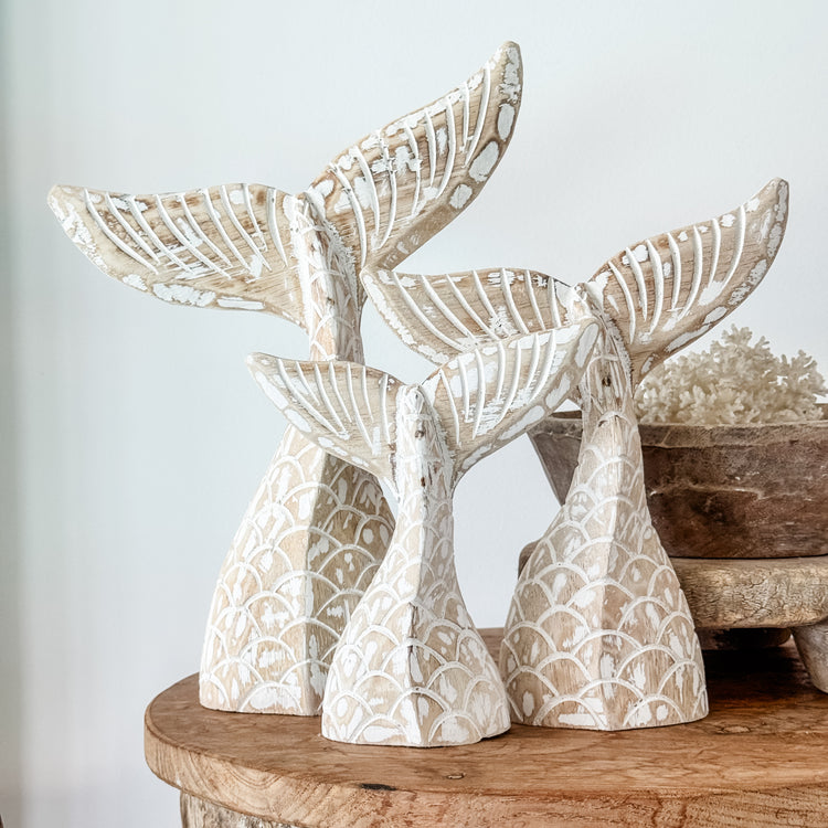 Coastal Mermaid Tail Decor Set – Natural Wash
