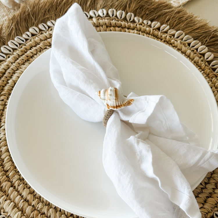 Coastal Charm Napkin Ring Set – Starfish, Seahorse & Shell (Set of 4)