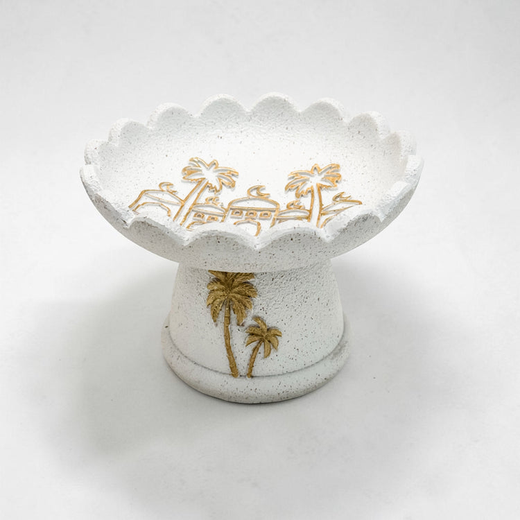 Palm Cove Scallop Pedestal Bowl