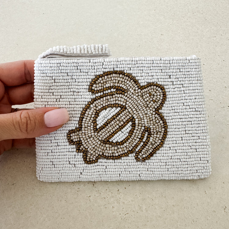 Sea Turtle Beaded Coin Purse