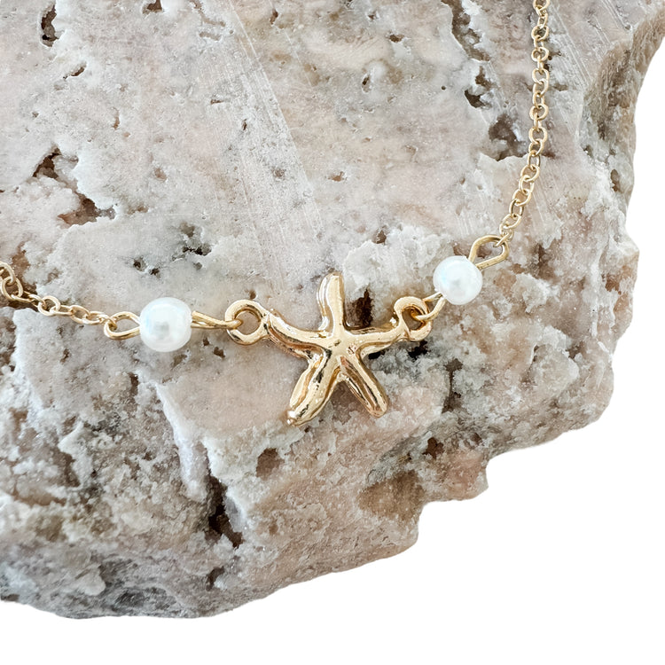 Gold Seastar Anklet | Willow & the Waves Collection